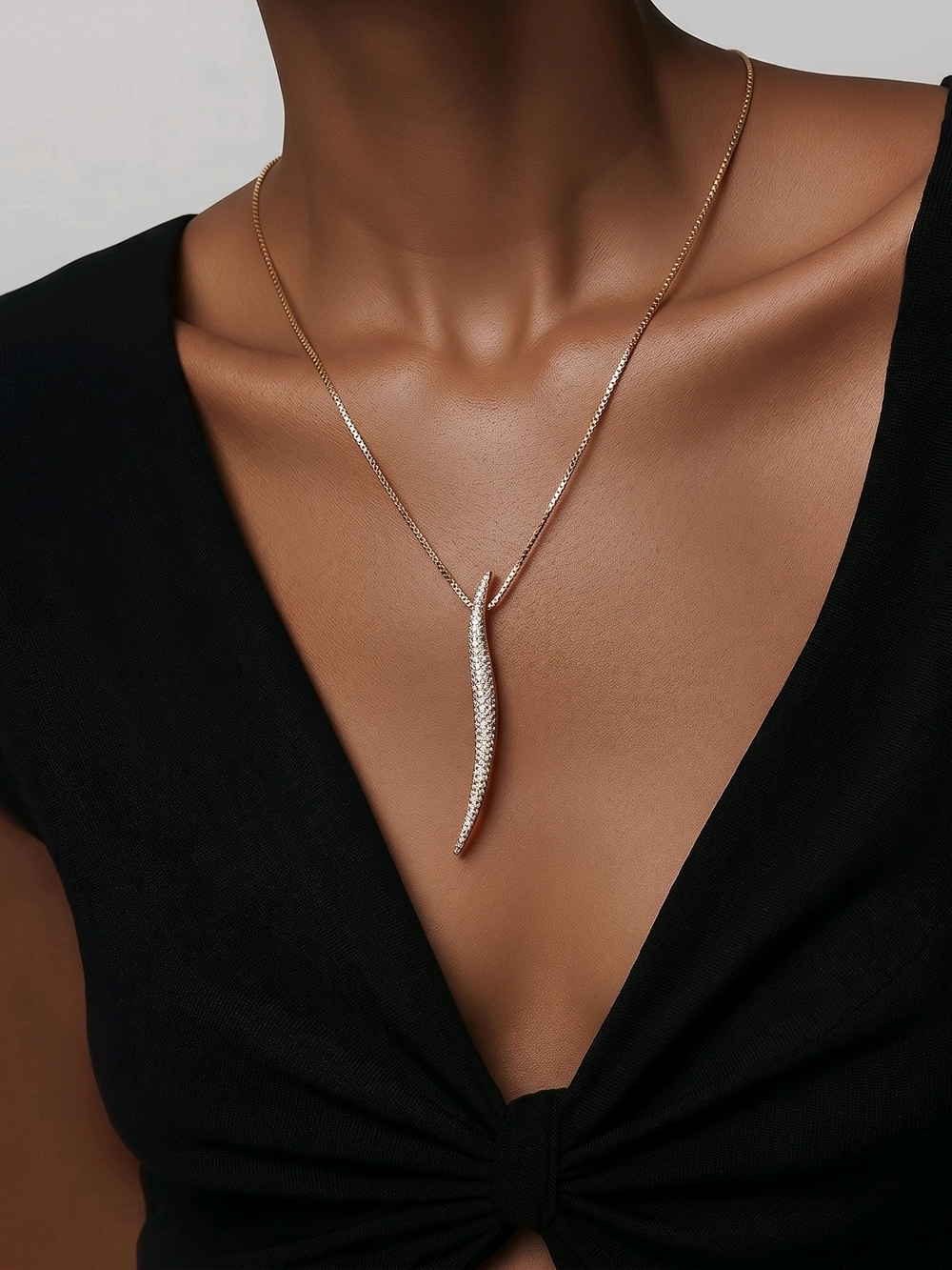 Swarovski Brand Elegant Gold Crystal Pendant Necklace